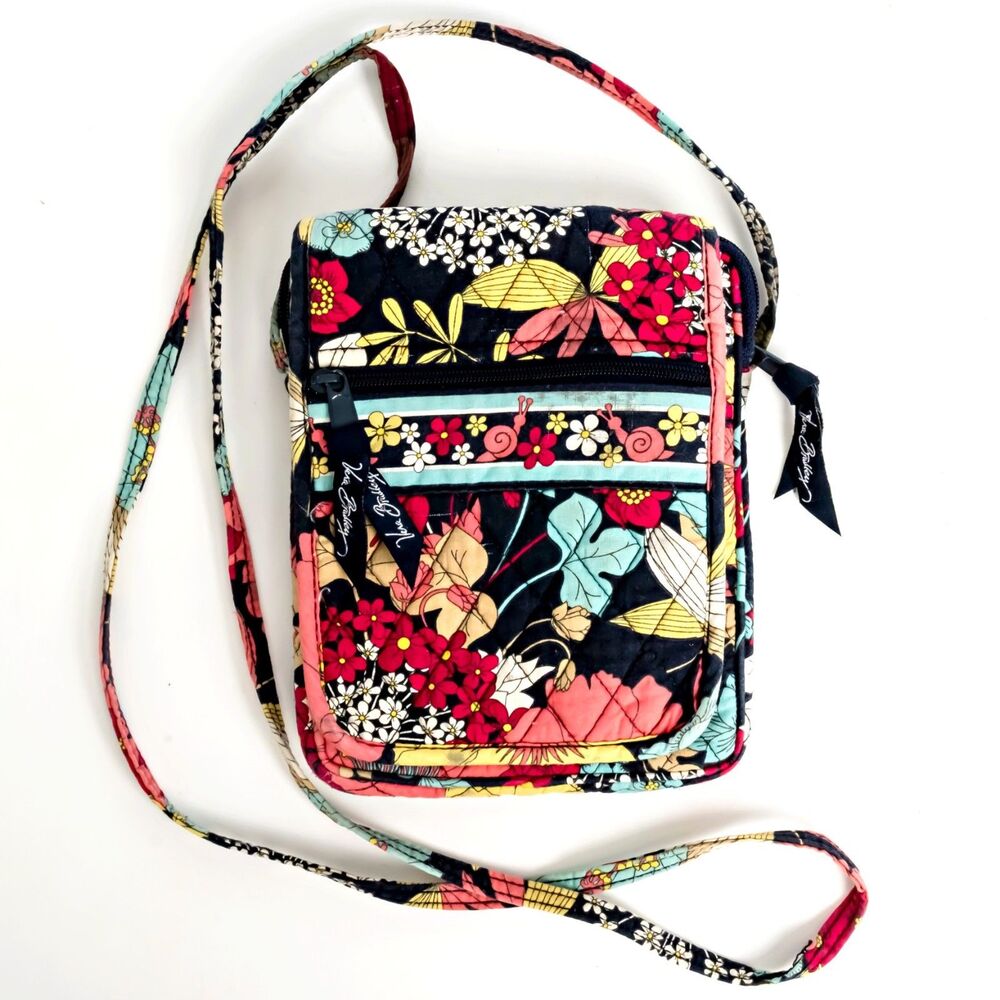 Vera Bradley Folkloric Mini Hipster Crossbody Purse Quilted Floral